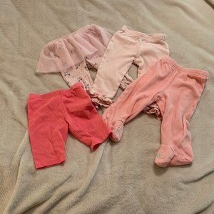 Mixed Lot of 4 Pink Bottoms Size 6 Months